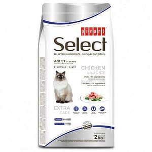 Picart Select 7+ Sterilised/Light - Ração seca para gato com mais de 7 anos - Frango e arroz